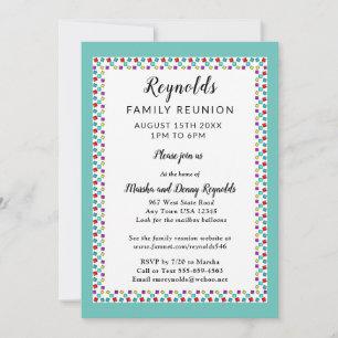 Fun Border Family Reunion or Party Invitation