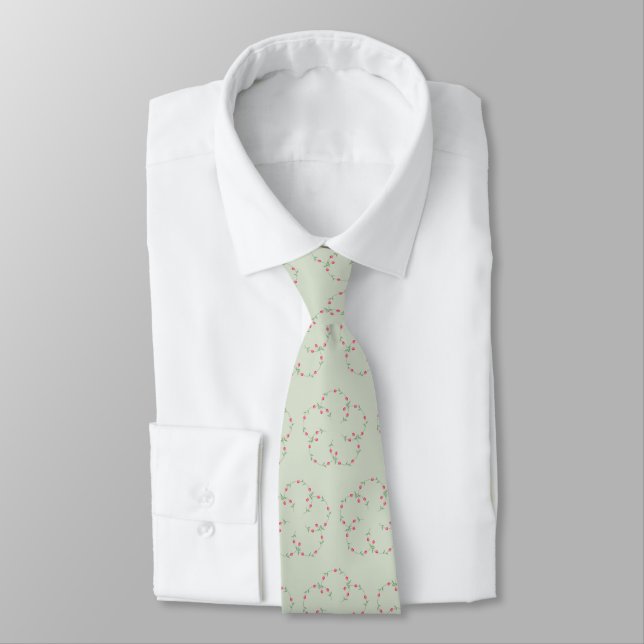 Fun Botanicals Small Pink Tulips Design Tie (Tied)