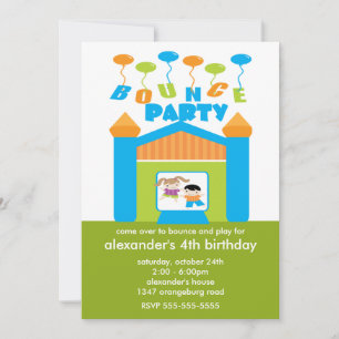 Fun Bounce House Birthday Party Invitation