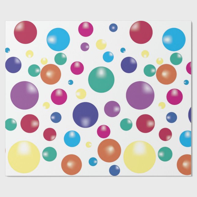 Fun Bouncing Balls Wrapping Paper (Flat)