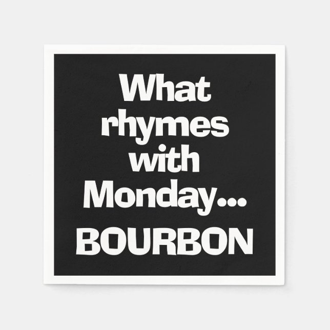 Fun Bourbon Black Cocktail Napkin (Front)