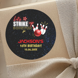 Fun Bowling Party for Kids Classic Round Sticker