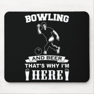 Fun Bowling Team Dad Gift Bowling and Beer Mouse Mat