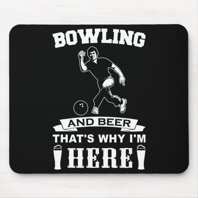 Fun Bowling Team  Dad Gift Bowling and Beer  Mouse Mat (Front)