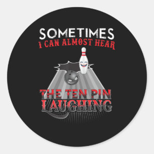 Fun Bowling Ten Pin Design  Classic Round Sticker