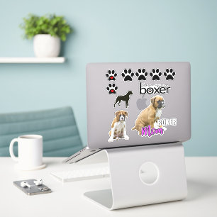 Fun Boxer Dog Puppy Stickers