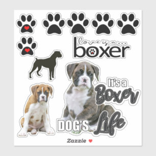 Fun Boxer Dog Stickers