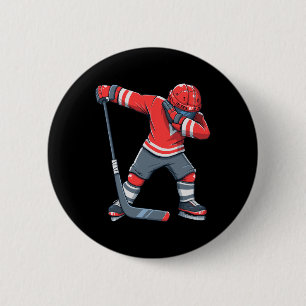 Fun Boy Kid Ice Hockey Dab Apparel 6 Cm Round Badge