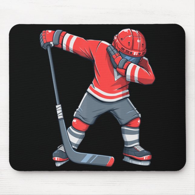 Fun Boy Kid Ice Hockey Dab Apparel Dabbing Player  Mouse Mat (Front)