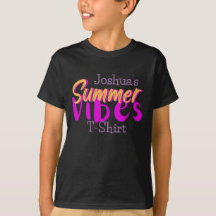 Fun Boy’s Text Summer Vibes T-Shirt