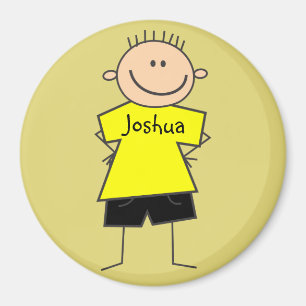 Fun Boy Stick Figure Personalised Magnet