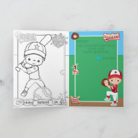 Fun Boys Baseball Colouring Page Happy Birthday
