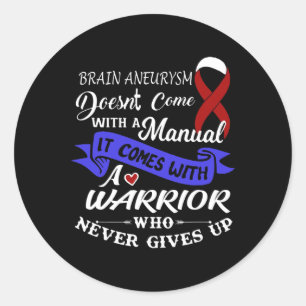 Fun brain aneurysm warrior Brain Aneurysm Awarenes Classic Round Sticker