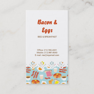 Fun Breakfast Food Illustrations Pattern Business Card