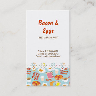 Fun Breakfast Food Illustrations Pattern Business Card