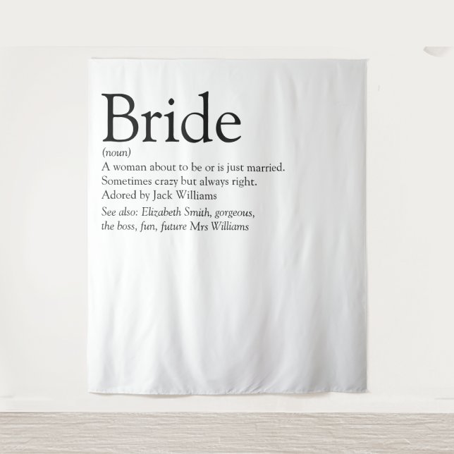Fun Bride Definition Bridal Shower Photo  Tapestry (Front)