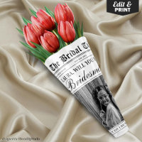 Fun Bridesmaid Proposal Newspaper Flower Bouquet