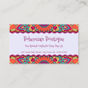 Fun Bright Bohemian Mandala Business Card