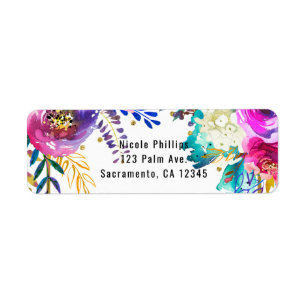 Fun Bright Bold Watercolor Floral Glam Elegant