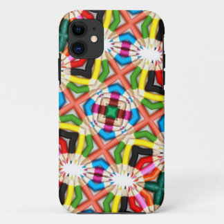 Fun Bright Coloured Pencil Kaleidoscope Pattern iPhone 11 Case