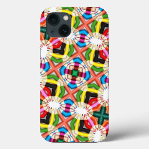Fun Bright Coloured Pencil Kaleidoscope Pattern iPhone 13 Case