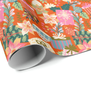 fun bright colourful christmas holiday wrapping paper