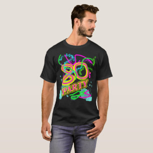 Fun Bright Colourful Retro 80's Party Graphic T-Shirt