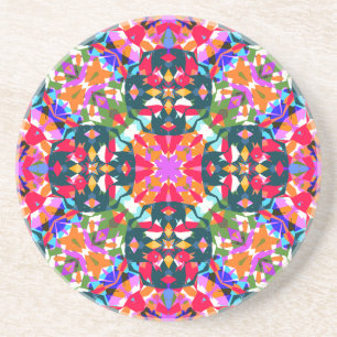 Fun Bright Pattern Modern Eclectic Dopamine Decor Coaster