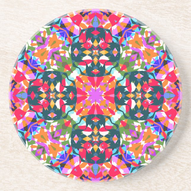 Fun Bright Pattern Modern Eclectic Dopamine Decor  Coaster (Front)