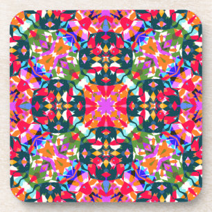 Fun Bright Pattern Modern Eclectic Dopamine Decor  Coaster