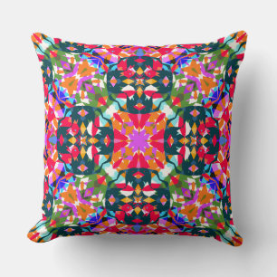 Fun Bright Pattern Modern Eclectic Dopamine Decor Cushion