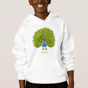 Fun bright peacock bird illustration