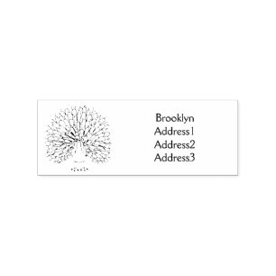 Fun bright peacock bird illustration rubber stamp