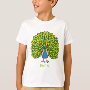 Fun bright peacock bird illustration T-Shirt