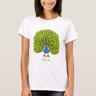 Fun bright peacock bird illustration  T-Shirt