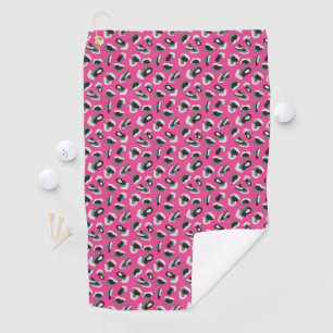 Fun Bright Pink Camo/Animal Print Golf Towel