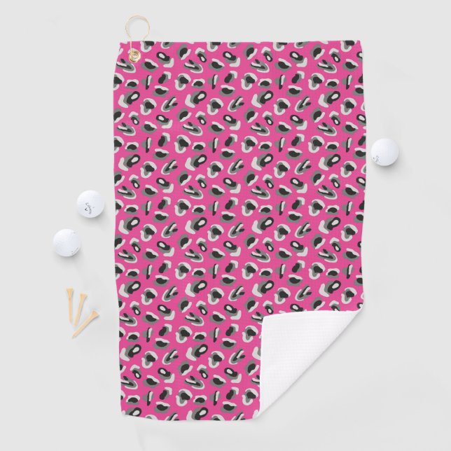 Fun Bright Pink Camo/Animal Print Golf Towel (InSitu)
