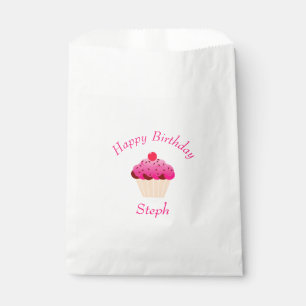 Fun, Bright Pink Cupcake Birthday Party Favour Bags