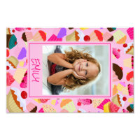 Fun Bright Pink Cupcake – Custom Photo