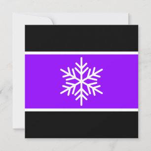 Fun Bright Purple White Black Stripes Snowflake Holiday Card