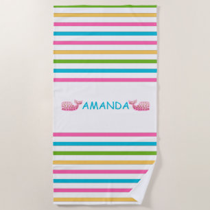 Fun Bright Striped Nautical Beach Towel