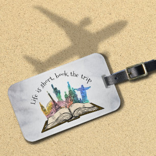 Fun Bright Travel Love Book The Trip Quote Luggage Tag