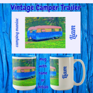 Fun Bright Vintage Camper Trailer Two-Tone Coffee Mug