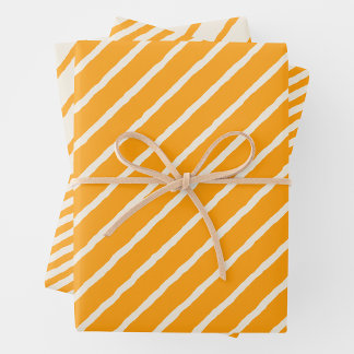 Fun & Bright Yellow & Cream Squiggly Lines Wrapping Paper Sheet