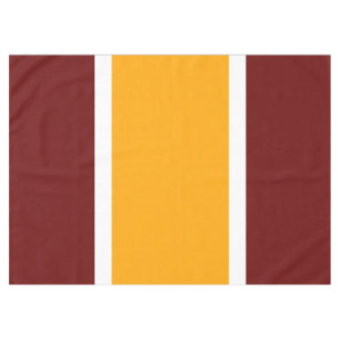 Fun Bright Yellow White Retro Red Summer Stripes Tablecloth