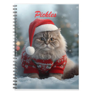 Fun British Shorthair Cat Christmas Personalised Notebook