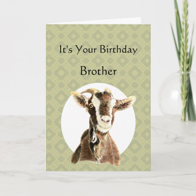 Fun Brother Birthday Over the Hill, Old Goat Humou Card (Front)
