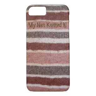 fun brown and cream knitted stripes cottagecore  iPhone 8/7 case