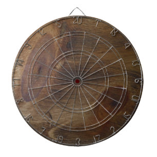 Fun Brown Knotty Rustic Wood Look Background Dartboard