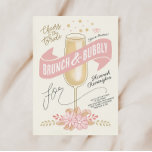 Fun Brunch and Bubbly Bridal Shower Invitation<br><div class="desc">A fun,  feminine brunch and bubbly invitation to celebrate the bride-to-be! You can move all items if you wish to rearrange the image. Artwork was personally illustrated by the seller.</div>